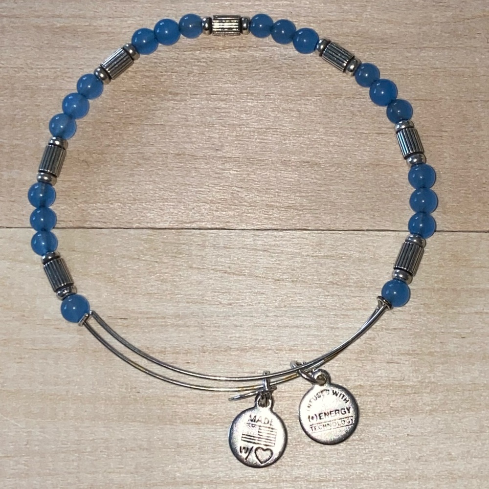 Sky Blue Beaded Alex and Ani Bracelet
